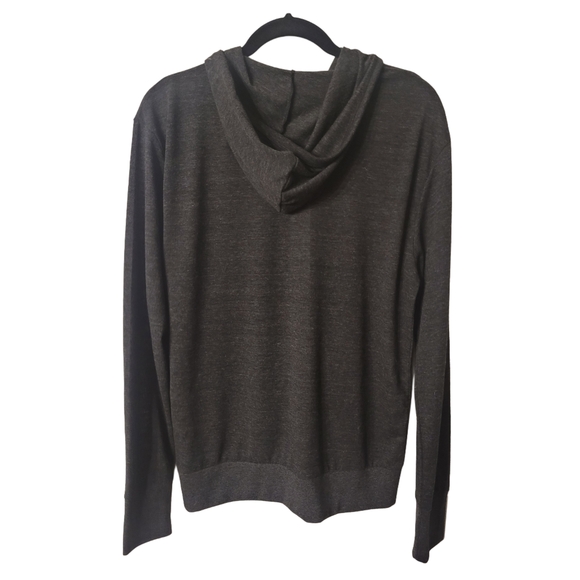 Earthspun Charcoal Zip-Up Hooded Sweater with Relaxed Fit Size Large - Picture 4 of 5